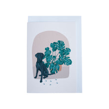 Load image into Gallery viewer, Dog & Monstera Greeting Card