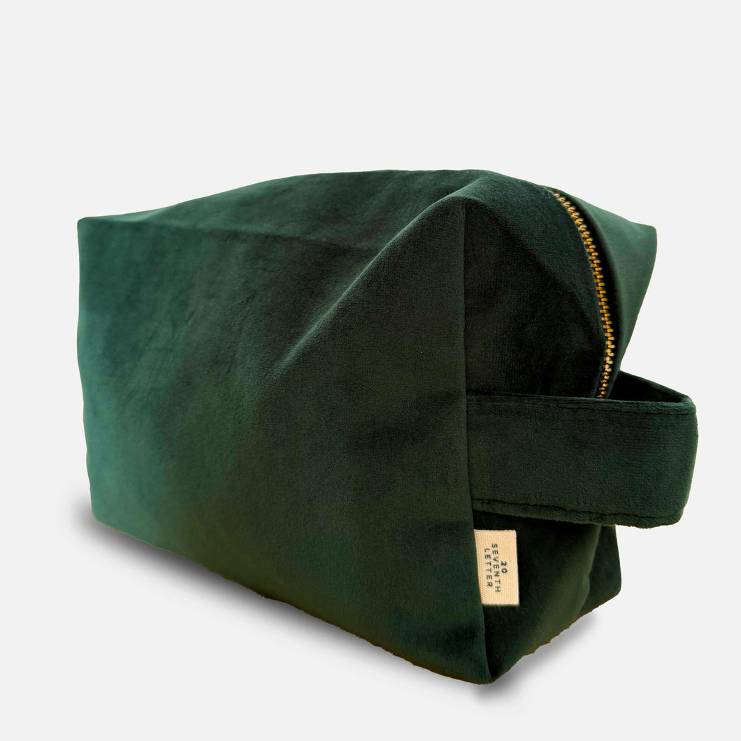 Green Velvet Wash Bag
