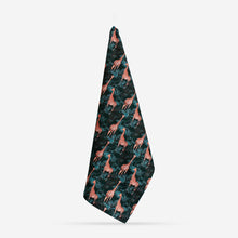 Load image into Gallery viewer, Teal Giraffe Tea Towel
